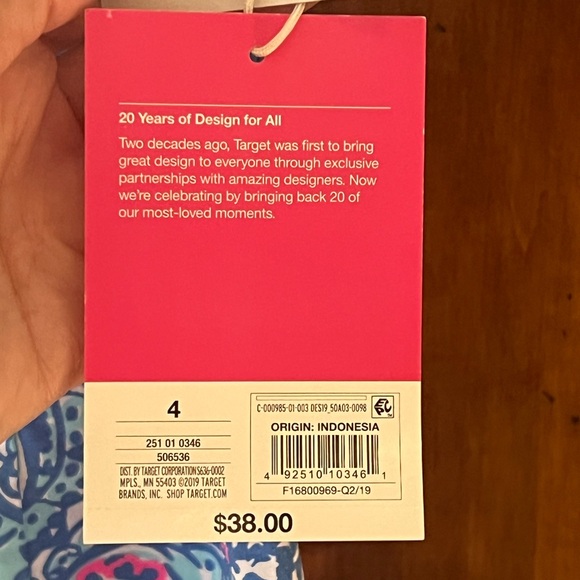 NWT Lily Pulitzer for Target Sleeveless Dress Blue/Pink/White Zipper Back Size 4 - Picture 6 of 9